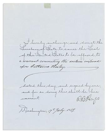 (PRESIDENTS.) Three partly-printed Documents Signed, each as President, each a pardon: Martin van Buren * Franklin Pierce * Rutherford